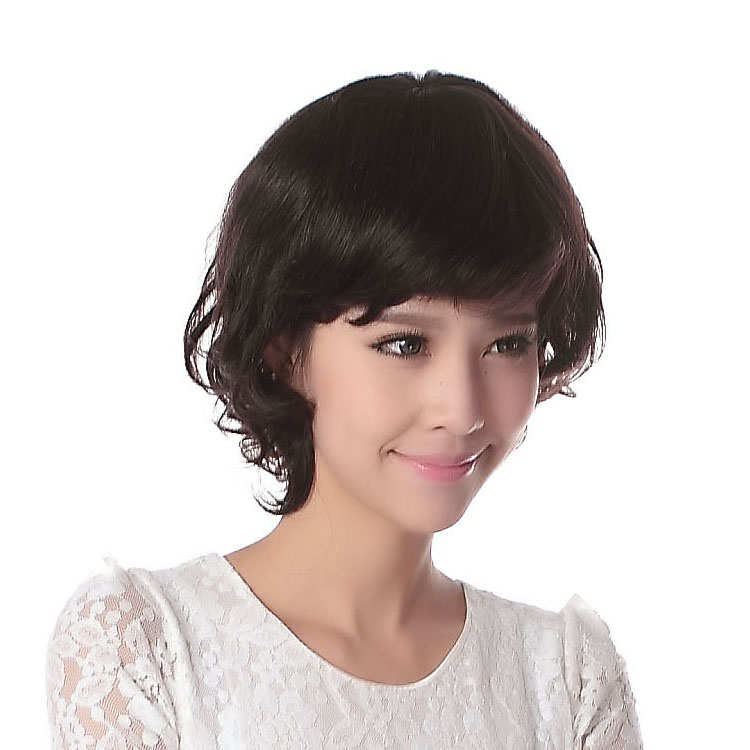 Feminine 100% Human Hair Short Curly Wig - Click Image to Close