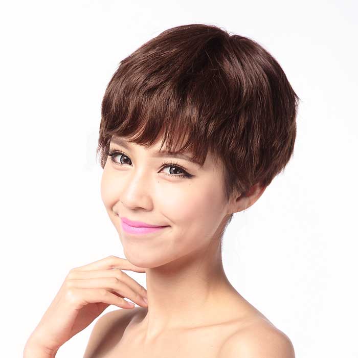 100% Human Hair Echanting Short Curly Wig - Click Image to Close